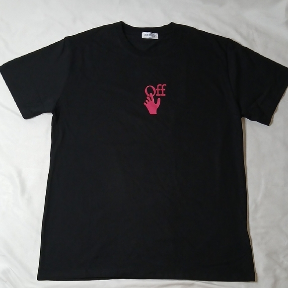 Off-White Other - Off-White Black Short Sleeve Tee with Red Hand Logo